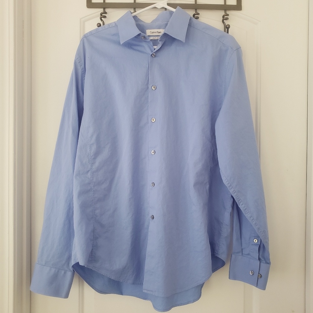 Calvin Klein blue dress shirt sz 17 3/$20